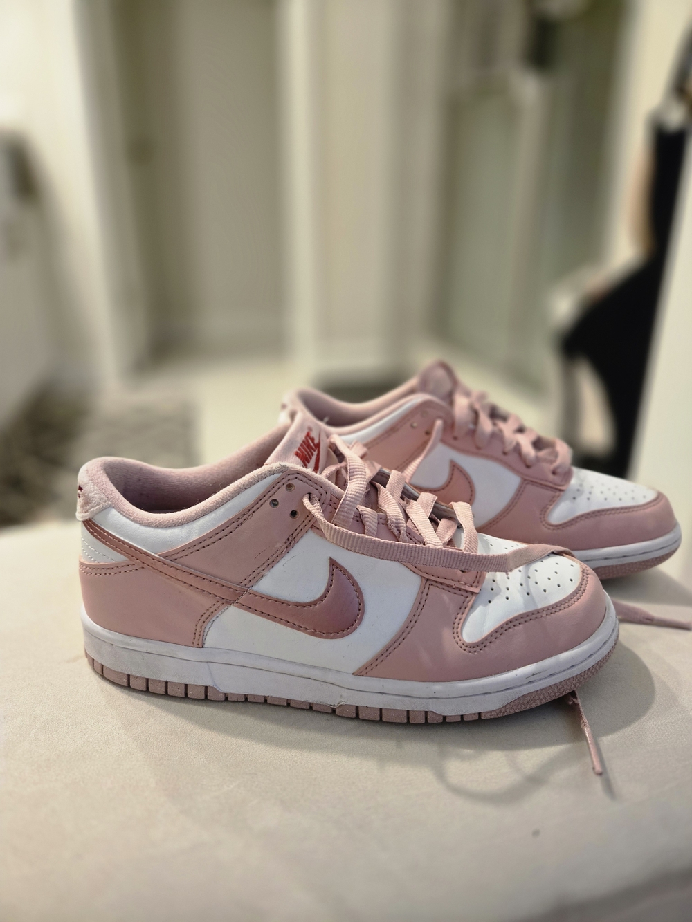Nike Dunk Low GS ROSE- Pink/White – Youth Size 5.5 🌸👟